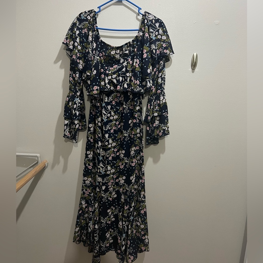 Stylekeepers Floral Maxi Dress with Ruffle Sleeves